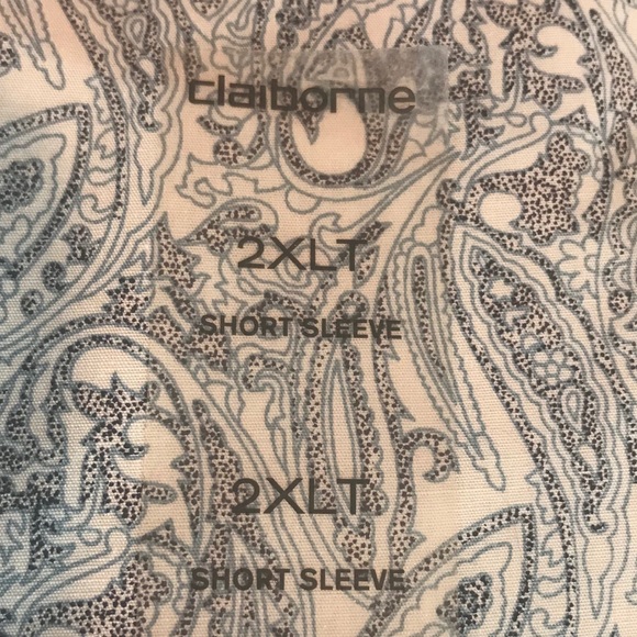 Claiborne 2XLT Tall Paisley Short Sleeve Shirt NWT - Picture 3 of 6